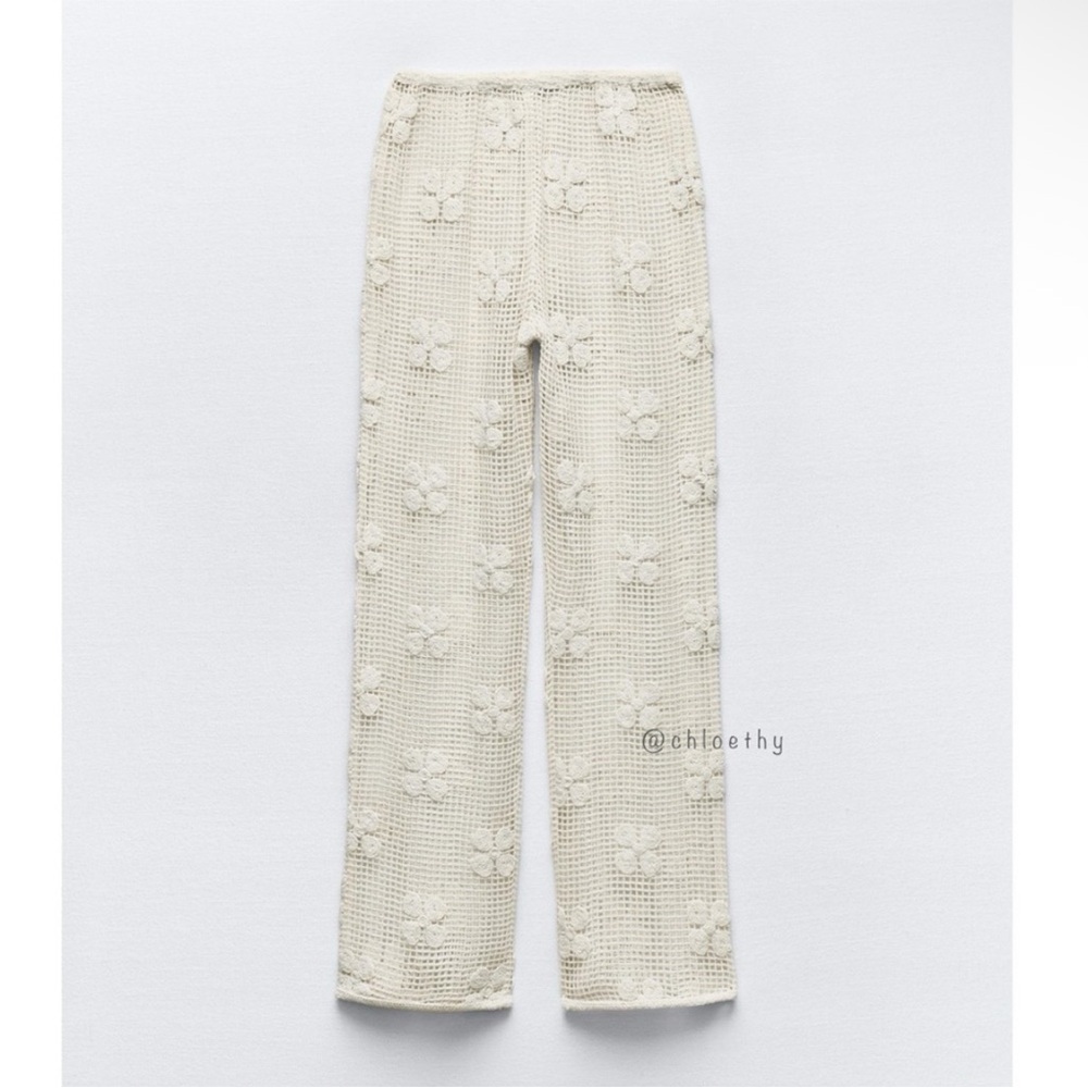 Zara Cream Crochet Pants